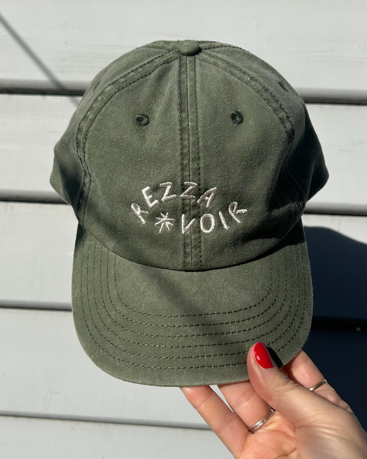 Rezza Voir Embroidered Cap - Washed Khaki Green