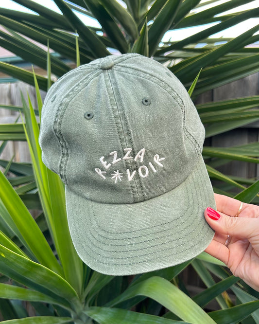 Rezza Voir Embroidered Cap - Washed Khaki Green